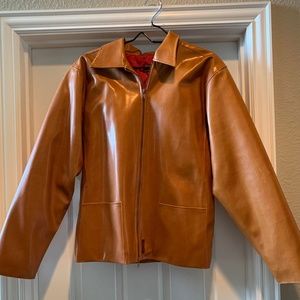 BC ETHIC Camel-colored faux leather jacket NWOT